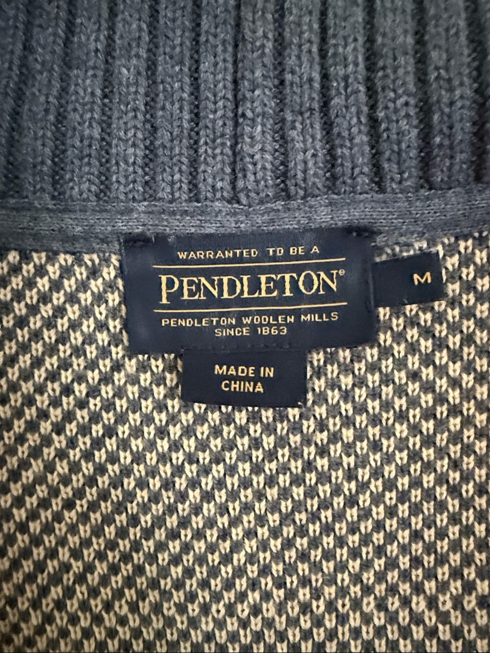 Pendleton Scenic Jacquard Shawl-Collar Cardigan in Blue, Rust, Cream, Burgundy - Picture 4 of 10